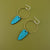 Mari Wooden Hoop Earrings- Aqua