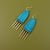 Lor Wooden Fringed Earrings- Aqua