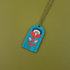 Imaginary Flowers Necklace- Primary Aqua