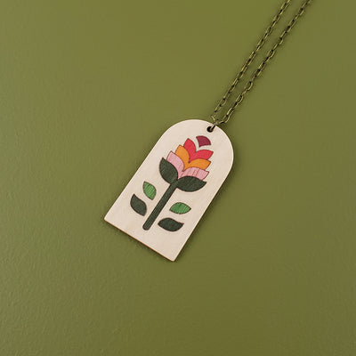 Imaginary Flowers Necklace- Retro Maple