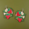 Strawberries Wooden Inlay Earrings