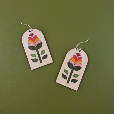 Imaginary Flowers Earrings- Retro Maple