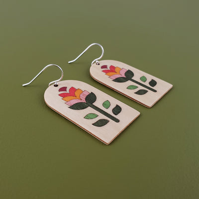 Imaginary Flowers Earrings- Retro Maple