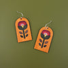 Imaginary Flowers Earrings- Retro Orange