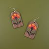 Imaginary Flowers Earrings- Retro Walnut