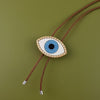 Eye Wooden Inlay Bolo Tie - Blue