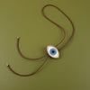 Eye Wooden Inlay Bolo Tie - Blue