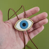 Eye Wooden Inlay Bolo Tie - Blue