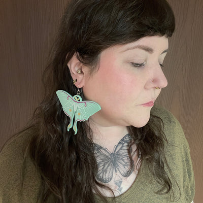 Ξ Discontinued- Luna Moth Earrings