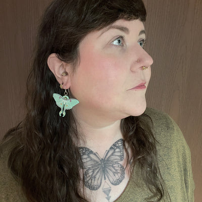 Ξ Discontinued- Luna Moth Earrings