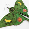 Luna Moth Wooden Inlay Earrings