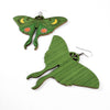 Luna Moth Wooden Inlay Earrings