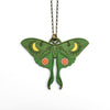 Luna Moth Wooden Inlay Necklace