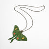 Luna Moth Wooden Inlay Necklace