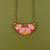 Patchwork Wooden Inlay Necklace - Pink