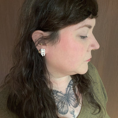 Ξ Discontinued- Tooth Post Earrings